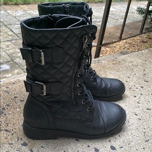 Women’s black combat boots